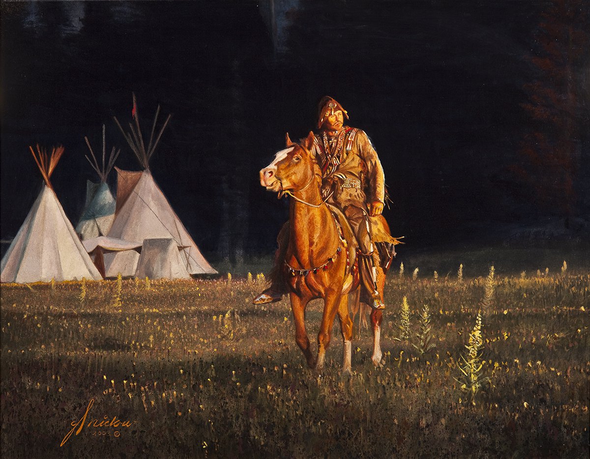 The Buckskinner's Sunset by Gordon Snidow